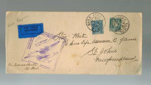 1939 Baile Ireland FFC Transatlantic airmail First Flight Cover to Newfoundland