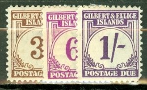 AB: Gilbert & Ellice Islands J1-7 mint short set CV $73.75; scan shows a few