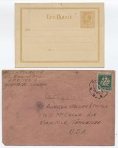 Two Suriname Postal History Items 1940s and earlier postal card [y3015]