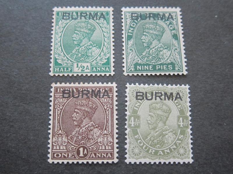 Burma 1937 Sc 2-4,9 MH