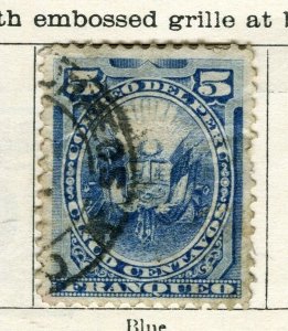 PERU; 1874 early classic pictorial issue fine used 5c. value