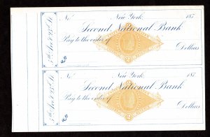 Revenue Paper, Bank Check, Scott # RN-G1, Second National Bank Lot 200554