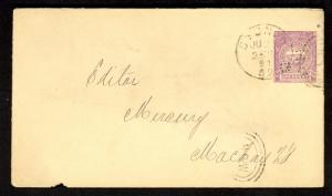 NEW SOUTH WALES 1894 Private Postal Stationery Envelope PERFIN HJD Australia VFU