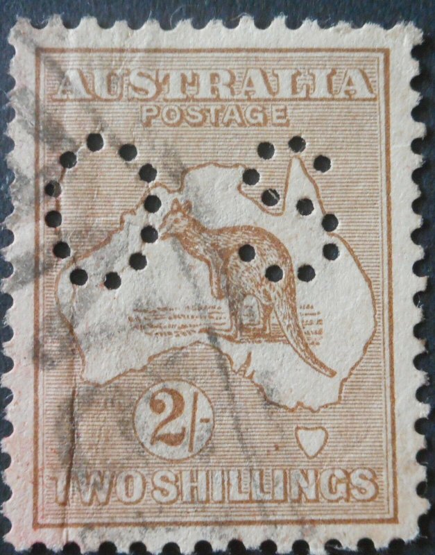 Australia 1915 Two Shillings Kangaroo Official SG O49 used