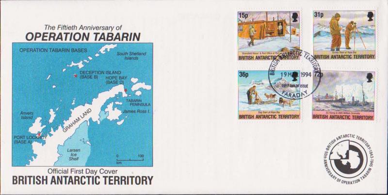 British Antarctic Territory Scott 214-217 Unaddressed.