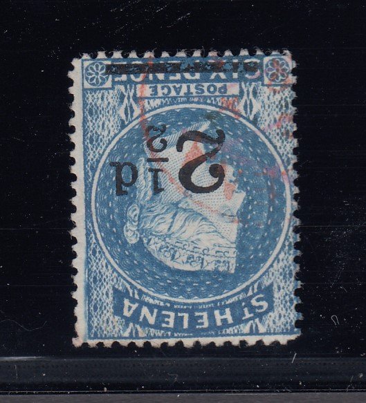 St. Helena, SG 40w, used Watermark Inverted variety