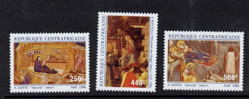 Central Africa C323-5 MNH Christmas, Paintings, Nativity