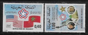 Morocco 1976 American Bicentennial Flags Sc 375-376 MNH A31