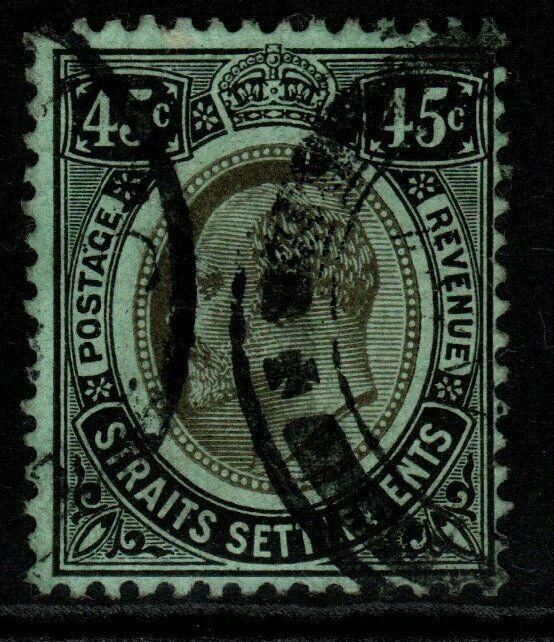 MALAYA STRAITS SETTLEMENTS SG163 1910 45c BLACK/GREEN USED