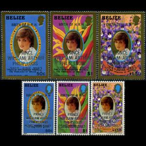 BELIZE 1982 - Scott# 628-33 Diana Opt. Set of 6 NH