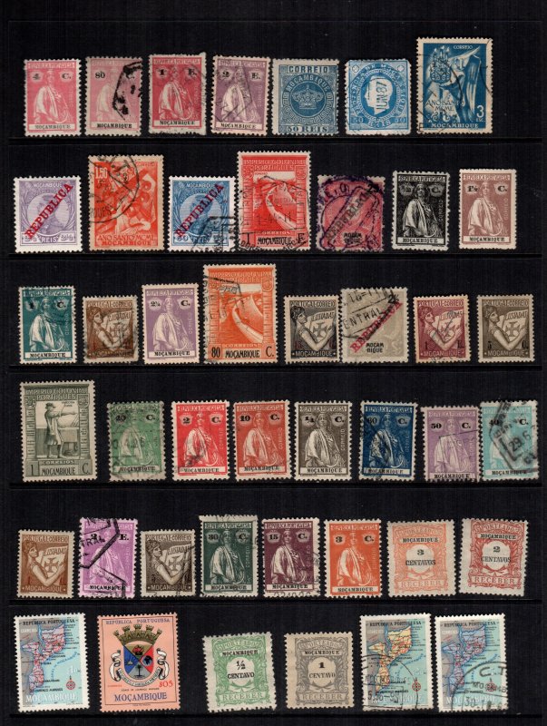 Mozambique 44 diff  mint hinged and used