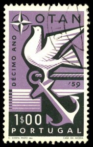 PORTUGAL Sc 846 USED - 1960 1e - Symbol of Hope and Peace