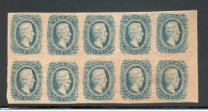 CSA - Sc# 11 Block of (10) Lightly hinged at top - Lot 0519102