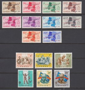 Congo Democratic Republic Sc 371-380, 553-558 MNH. 1961 & 1965 issues, 2 sets