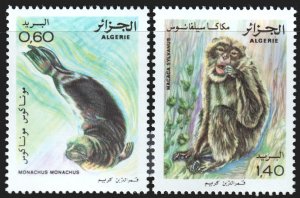 Algeria #672-673  MNH - Monk Seal, Macaque Monkey (1981)