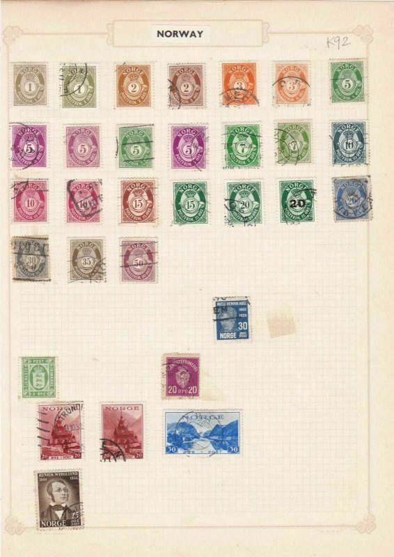 norway stamps on album pages ref 13220