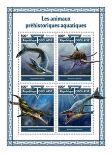 Togo - 2017 Prehistoric Water Animals - 4 Stamp Sheet - TG17615a