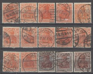 COLLECTION LOT # 4944 GERMANY 15 STAMPS 1920 CLEARANCE CV+$24