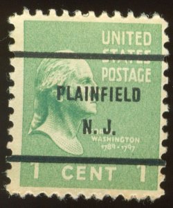 US Scott 804 Used NH Precancel Plainfield, NJ