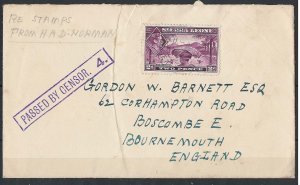 Sierra Leone 1939 WW2 Cover (crease) to Bournemouth franked KG6 2d, crisp