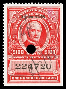 Scott R508 1948 $100.00 Dated Red Documentary Revenue Used VF