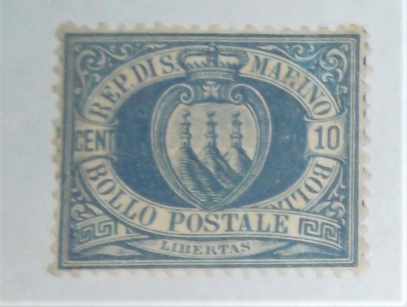 1877 SAN MARINO SCOTT #7 MINT HINGED CAT 325.00 Free US Shipping