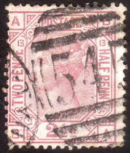 1876, Great Britain, 2 1/2p, Used, Sc 67, Sg 141