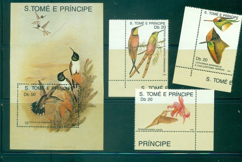 Sao Tome & Principe. Sc# 871-4. 1989 Hummingbirds. MNH $10.5.