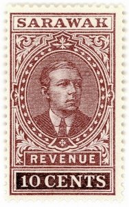 (I.B) Sarawak Revenue : Duty Stamp 10c (1918)
