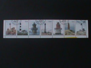 ​RUSSIA-SOVIET UNION -WORLD FAMOUS LIGHTHOUSES-FANCY CANCEL-VF-LAST ONE-