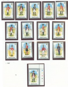 St. Lucia #747-761 Mint (NH) Single (Complete Set) (Military)