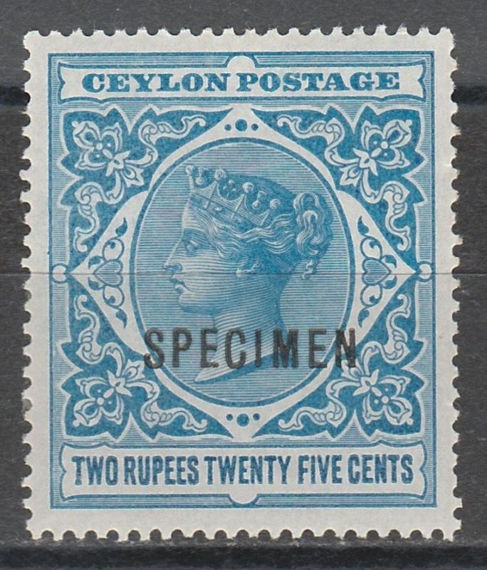 CEYLON 1899 QV 2R25 SPECIMEN TOP VALUE