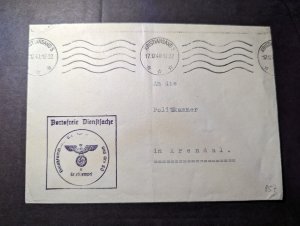 1940 Censored German Norway Cover Kristiansand to Arendal