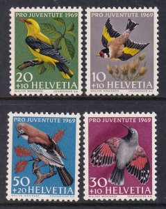 Switzerland B386-B389 Birds MNH VF