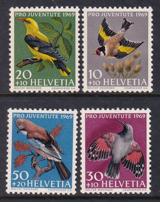 Switzerland B386-B389 Birds MNH VF