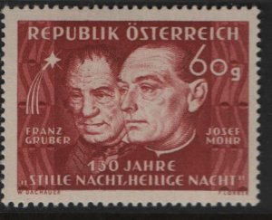 AUSTRIA  558  MINT HINGED SILENT NIGHT ISSUE 1948