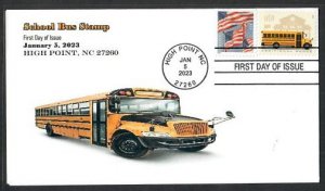 5740 -FDC-24c  School Bus (Sheet Stamp) -Wally Jr Cachet - 23-A-104-FDOI Killbar