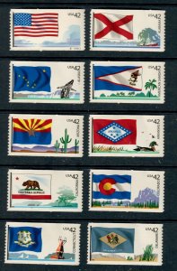 (D) USA #4273-4282 FLAGS OF OUR NATION Full Set  of 10 stamps MNH.Photo Standard