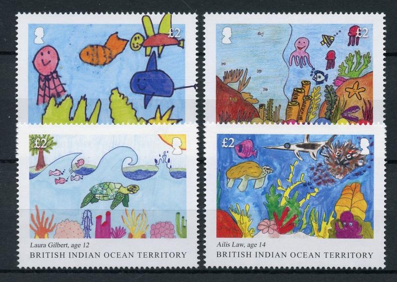 BIOT Brit Indian Ocean Ter 2018 MNH IYOR Int Yr of Reef 4v Set Marine Stamps