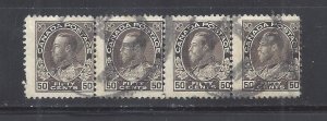 CANADA # 120ii USED 50c BROWN-BLACK ADMIRAL BLOCK OF 4 BS27976