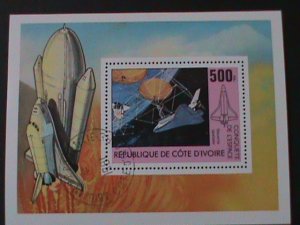 IVORY COAST-1981-CONQUEST OF THE SPACE--CTO S/S VF-FANCY CANCEL-HARD TO FIND