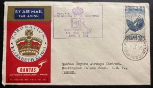 1953 Papua New Guinea Cover FDC Queen Elizabeth II Coronation To London England