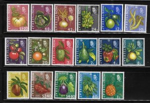 Montserrat 1965 Fruits Definitive Sc 159-175 MNH A1925