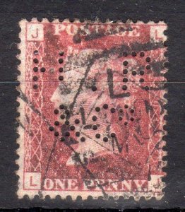 PENNY RED PLATE 201 WITH 'H R & Co' PERFIN