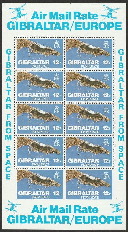 GIBRALTAR 1978 12p sheetlet error pair IMPERF 3 sides. MNH **. Certificate.