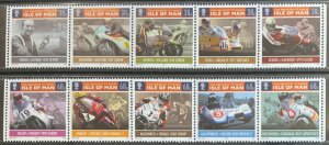 ISLE OF MAN 2011 TT MOUNTAIN COURSE CENTENARY SG1658/67 MNH CAT £12