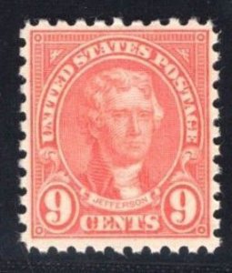 MOMEN: US STAMPS #590 9c MINT OG H LOT #78386-10