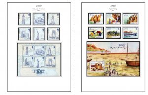 COLOR PRINTED JERSEY 2011-2020 STAMP ALBUM PAGES (135 illustrated pages)