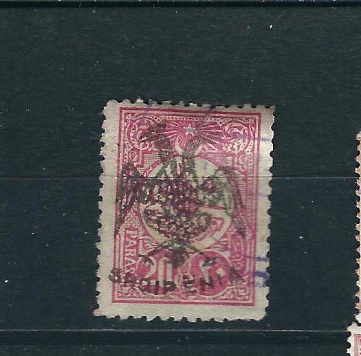 Albania 6 Mi 6a 20pa Rose Used F/VF 1913 SCV $250.00