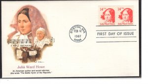 US  FDC 2176, Julia Howe, wrote Battle Hymn of the Republic cachet ... 7503935